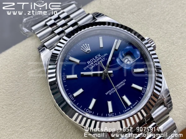 ROLEX デイトジャスト41 126334 904L SS VSF 1:1 ベストエディション ブルーダイヤル オイスターブレスレット VS3235 - スーパークローンウォッチ｜1:1 ベストバージョン