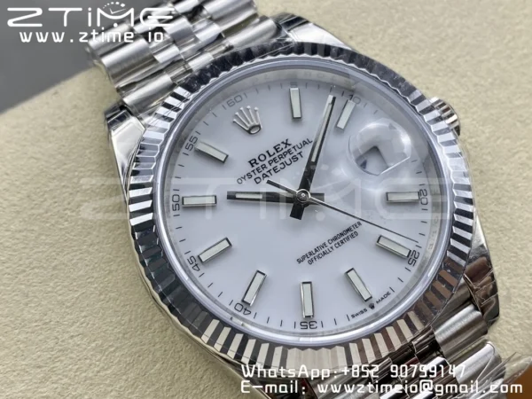 ROLEX DateJust 41 126334 904L SS VSF 1:1 Best Edition Λευκό καντράν σε βραχιόλι Oyster VS3235 - Super Clone Watch | 1:1 Best Version