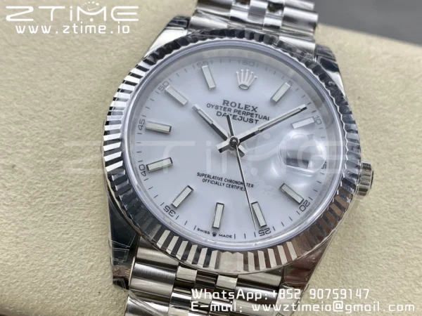 ROLEX DateJust 41 126334 904L SS VSF 1:1 Best Edition Λευκό καντράν σε βραχιόλι Oyster VS3235 - Super Clone Watch | 1:1 Best Version