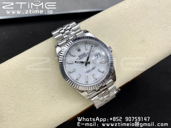ROLEX DateJust 41 126334 904L SS VSF 1:1 Best Edition Λευκό καντράν σε βραχιόλι Oyster VS3235 - Super Clone Watch | 1:1 Best Version