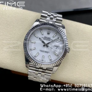 ROLEX DateJust 41 126334 904L SS VSF 1:1 Best Edition Λευκό καντράν σε βραχιόλι Oyster VS3235 - Super Clone Watch | 1:1 Best Version