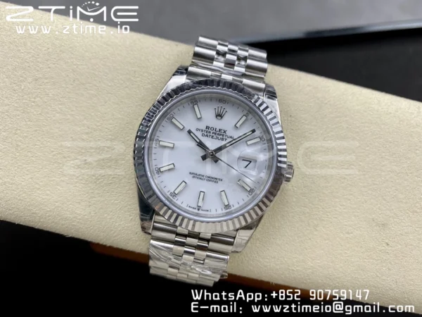 ROLEX DateJust 41 126334 904L SS VSF 1:1 Best Edition Λευκό καντράν σε βραχιόλι Oyster VS3235 - Super Clone Watch | 1:1 Best Version