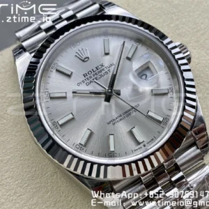 ROLEX DateJust 41 126300 904L SS VSF 1:1 Best Edition Silvery Dial on Jubilee Bracelet VS3235 - Super Clone Watch | 1:1 Best Version