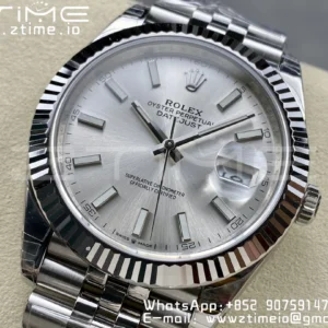 ROLEX DateJust 41 126300 904L SS VSF 1:1 Best Edition Silvery Dial on Jubilee Bracelet VS3235 - Super Clone Watch | 1:1 Best Version