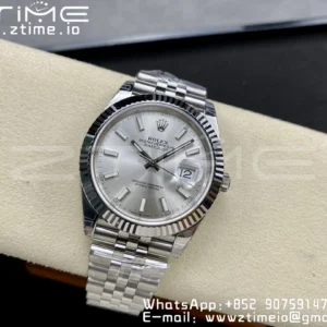 ROLEX DateJust 41 126300 904L SS VSF 1:1 Best Edition Silvery Dial on Jubilee Bracelet VS3235 - Super Clone Watch | 1:1 Best Version