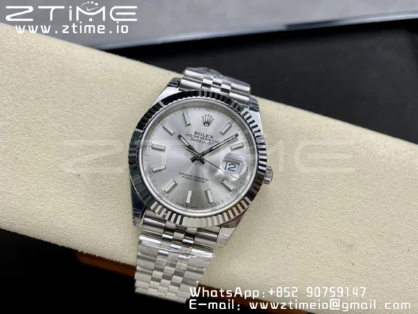 ROLEX DateJust 41 126300 904L SS VSF 1:1 Best Edition Silvery Dial on Jubilee Bracelet VS3235 - Super Clone Watch | 1:1 Best Version