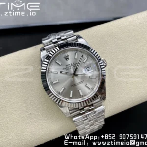 ROLEX DateJust 41 126300 904L SS VSF 1:1 Best Edition Silvery Dial on Jubilee Bracelet VS3235 - Super Clone Watch | 1:1 Best Version