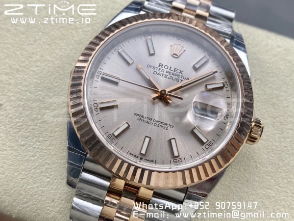 Rolex DateJust 41 126331 904L SS/RG VSF 1:1 Nejlepší vydání RG Dial na jubilejním náramku VS3235 - Super klon hodinky | 1:1 Nejlepší verze