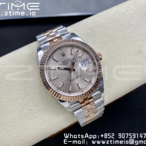 Rolex DateJust 41 126331 904L SS/RG VSF 1:1 Nejlepší vydání RG Dial na jubilejním náramku VS3235 - Super klon hodinky | 1:1 Nejlepší verze
