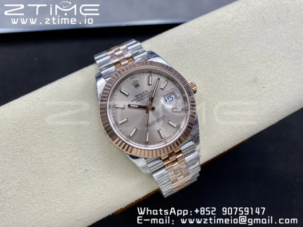 Rolex DateJust 41 126331 904L SS/RG VSF 1:1 Nejlepší vydání RG Dial na jubilejním náramku VS3235 - Super klon hodinky | 1:1 Nejlepší verze