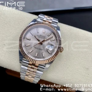 Rolex DateJust 41 126331 904L SS/RG VSF 1:1 Nejlepší vydání RG Dial na jubilejním náramku VS3235 - Super klon hodinky | 1:1 Nejlepší verze