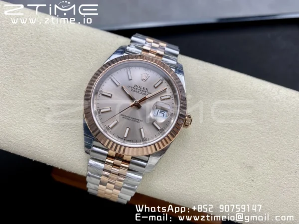 Rolex DateJust 41 126331 904L SS/RG VSF 1:1 Nejlepší vydání RG Dial na jubilejním náramku VS3235 - Super klon hodinky | 1:1 Nejlepší verze