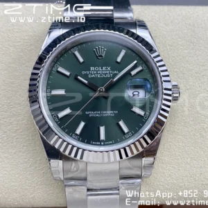 ROLEX デイトジャスト41 126300 904L SS VSF 1:1 ベストエディション オイスターブレスレット グリーンダイアル VS3235 - スーパークローンウォッチ｜1:1 ベストバージョン