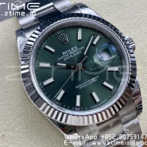 ROLEX デイトジャスト41 126300 904L SS VSF 1:1 ベストエディション オイスターブレスレット グリーンダイアル VS3235 - スーパークローンウォッチ｜1:1 ベストバージョン