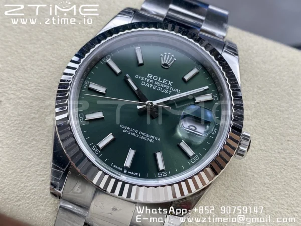 ROLEX デイトジャスト41 126300 904L SS VSF 1:1 ベストエディション オイスターブレスレット グリーンダイアル VS3235 - スーパークローンウォッチ｜1:1 ベストバージョン