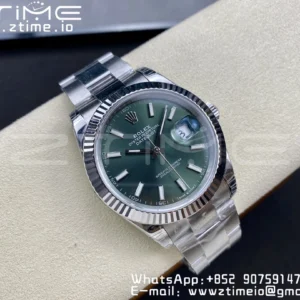 ROLEX デイトジャスト41 126300 904L SS VSF 1:1 ベストエディション オイスターブレスレット グリーンダイアル VS3235 - スーパークローンウォッチ｜1:1 ベストバージョン