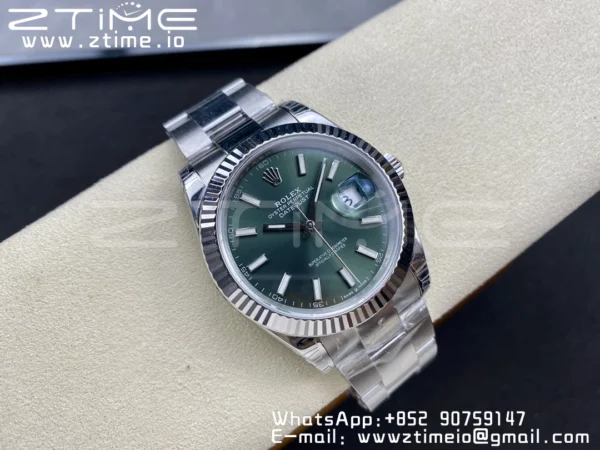 ROLEX デイトジャスト41 126300 904L SS VSF 1:1 ベストエディション オイスターブレスレット グリーンダイアル VS3235 - スーパークローンウォッチ｜1:1 ベストバージョン