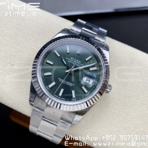 ROLEX デイトジャスト41 126300 904L SS VSF 1:1 ベストエディション オイスターブレスレット グリーンダイアル VS3235 - スーパークローンウォッチ｜1:1 ベストバージョン