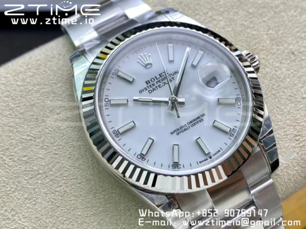 ROLEX DateJust 41 126334 904L SS VSF 1:1 Best Edition White Dial on Oyster Bracelet VS3235 - Super Clone Watch | 1:1 Best Version