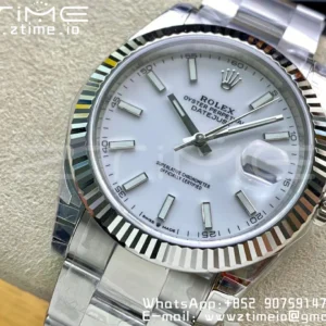 ROLEX DateJust 41 126334 904L SS VSF 1:1 Best Edition White Dial on Oyster Bracelet VS3235 - Super Clone Watch | 1:1 Best Version