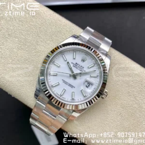 ROLEX DateJust 41 126334 904L SS VSF 1:1 Best Edition White Dial on Oyster Bracelet VS3235 - Super Clone Watch | 1:1 Best Version