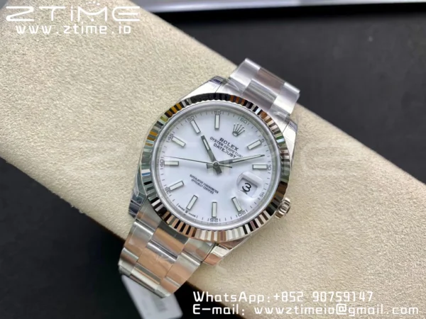 ROLEX DateJust 41 126334 904L SS VSF 1:1 Best Edition White Dial on Oyster Bracelet VS3235 - Super Clone Watch | 1:1 Best Version
