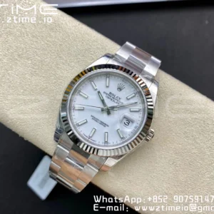 ROLEX DateJust 41 126334 904L SS VSF 1:1 Best Edition White Dial on Oyster Bracelet VS3235 - Super Clone Watch | 1:1 Best Version