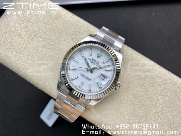 ROLEX DateJust 41 126334 904L SS VSF 1:1 Best Edition White Dial on Oyster Bracelet VS3235 - Super Clone Watch | 1:1 Best Version