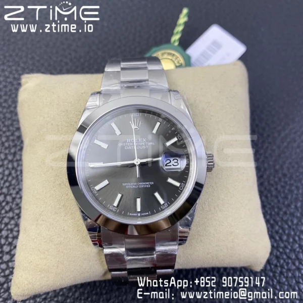 ROLEX DateJust 41 126300 904L SS VSF 1:1 Best Edition Gray Dial on Oyster Bracelet VS3235 - Super Clone Watch | 1:1 Best Version