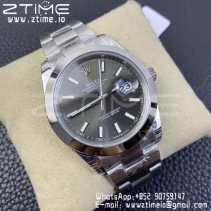 ROLEX DateJust 41 126300 904L SS VSF 1:1 Best Edition Gray Dial on Oyster Bracelet VS3235 - Super Clone Watch | 1:1 Best Version