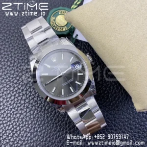 ROLEX DateJust 41 126300 904L SS VSF 1:1 Best Edition Gray Dial on Oyster Bracelet VS3235 - Super Clone Watch | 1:1 Best Version