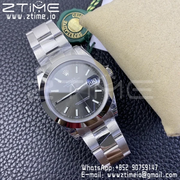 ROLEX DateJust 41 126300 904L SS VSF 1:1 Best Edition Gray Dial on Oyster Bracelet VS3235 - Super Clone Watch | 1:1 Best Version