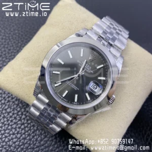ROLEX デイトジャスト41 126300 904L SS VSF 1:1 ベストエディション ジュビリーブレスレット グレーダイヤル VS3235 - スーパークローンウォッチ｜1:1 ベストバージョン