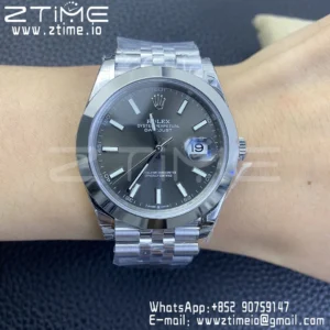 ROLEX デイトジャスト41 126300 904L SS VSF 1:1 ベストエディション ジュビリーブレスレット グレーダイヤル VS3235 - スーパークローンウォッチ｜1:1 ベストバージョン