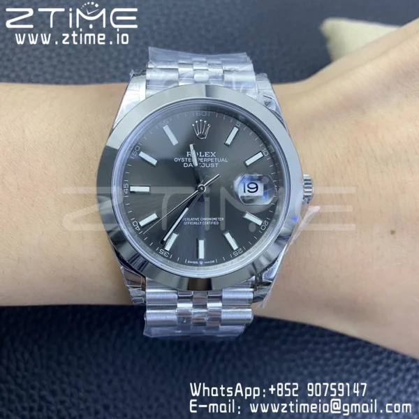 ROLEX デイトジャスト41 126300 904L SS VSF 1:1 ベストエディション ジュビリーブレスレット グレーダイヤル VS3235 - スーパークローンウォッチ｜1:1 ベストバージョン