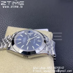 ROLEX DateJust 41 126300 904L SS VSF 1:1 Best Edition Blue Dial on Jubilee Bracelet VS3235 - Super Clone Watch | 1:1 Best Version