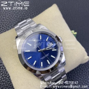 ROLEX DateJust 41 126300 904L SS VSF 1:1 Best Edition Cadran albastru pe brățară Oyster VS3235 - Super Clone Watch | 1:1 Best Version