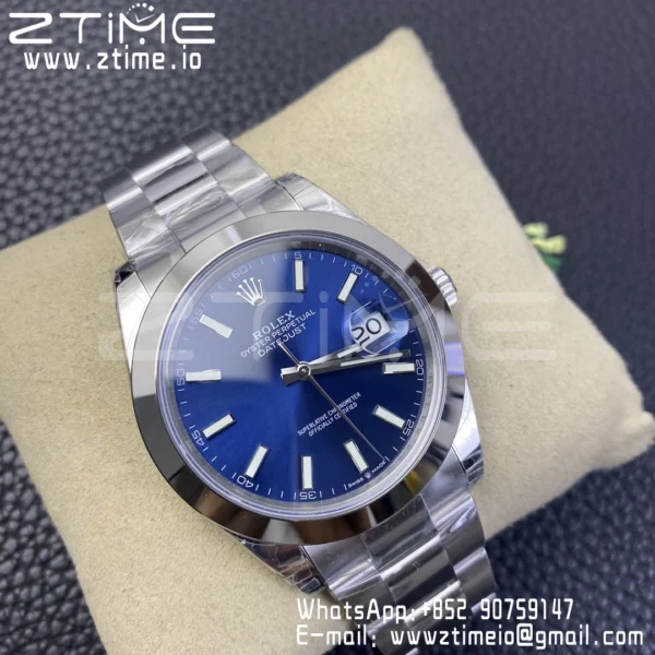 ROLEX DateJust 41 126300 904L SS VSF 1:1 Best Edition Cadran albastru pe brățară Oyster VS3235 - Super Clone Watch | 1:1 Best Version