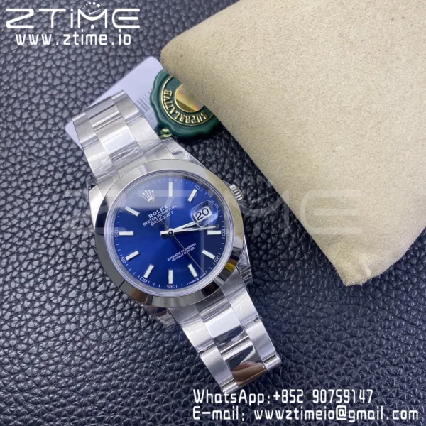ROLEX DateJust 41 126300 904L SS VSF 1:1 Best Edition Cadran albastru pe brățară Oyster VS3235 - Super Clone Watch | 1:1 Best Version