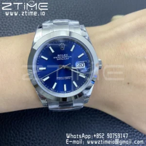 ROLEX DateJust 41 126300 904L SS VSF 1:1 Best Edition Cadran albastru pe brățară Oyster VS3235 - Super Clone Watch | 1:1 Best Version