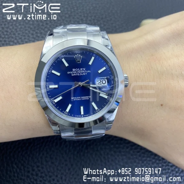 ROLEX DateJust 41 126300 904L SS VSF 1:1 Best Edition Cadran albastru pe brățară Oyster VS3235 - Super Clone Watch | 1:1 Best Version