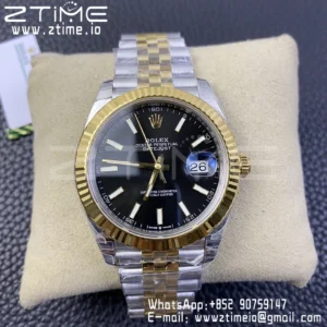 Rolex DateJust 41 126333 904L SS VSF 1:1 Best Edition Black Dial on SS/YG Jubilee Bracelet VS3235 - Super Clone Watch | 1:1 Best Version