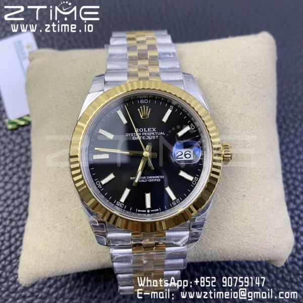 Rolex DateJust 41 126333 904L SS VSF 1:1 Best Edition Black Dial on SS/YG Jubilee Bracelet VS3235 - Super Clone Watch | 1:1 Best Version