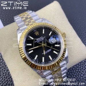 Rolex DateJust 41 126333 904L SS VSF 1:1 Best Edition Black Dial on SS/YG Jubilee Bracelet VS3235 - Super Clone Watch | 1:1 Best Version