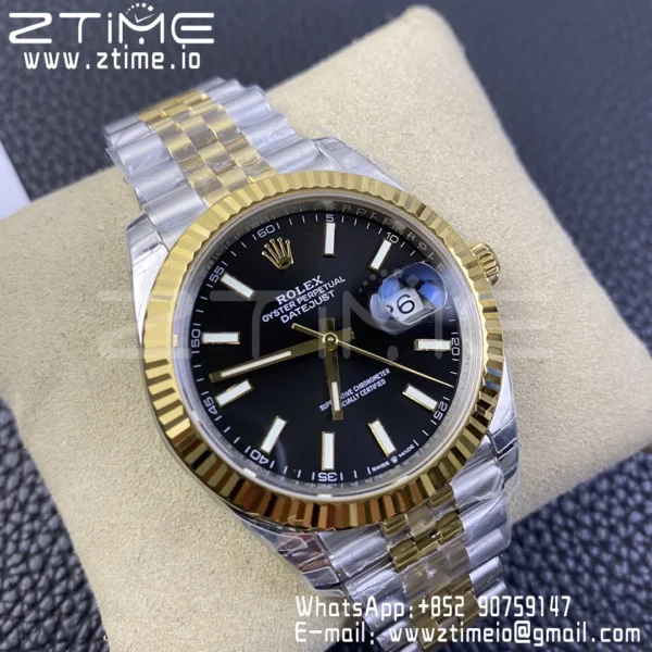 Rolex DateJust 41 126333 904L SS VSF 1:1 Best Edition Black Dial on SS/YG Jubilee Bracelet VS3235 - Super Clone Watch | 1:1 Best Version