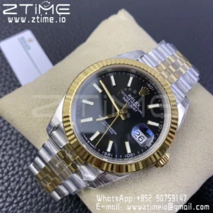 Rolex DateJust 41 126333 904L SS VSF 1:1 Best Edition Black Dial on SS/YG Jubilee Bracelet VS3235 - Super Clone Watch | 1:1 Best Version