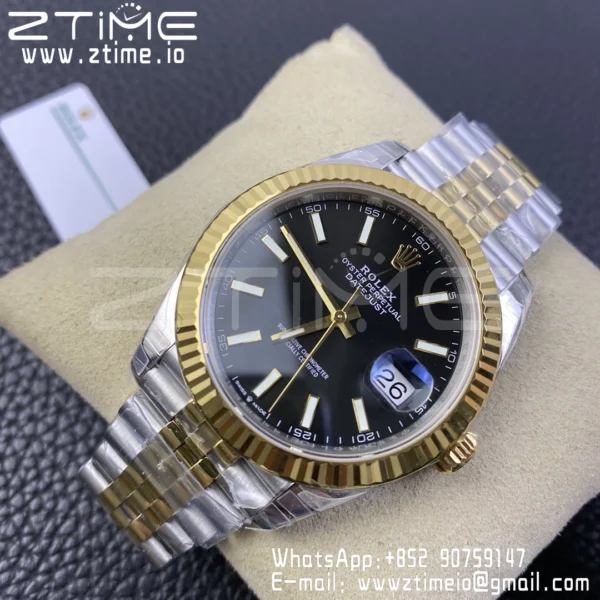 Rolex DateJust 41 126333 904L SS VSF 1:1 Best Edition Black Dial on SS/YG Jubilee Bracelet VS3235 - Super Clone Watch | 1:1 Best Version