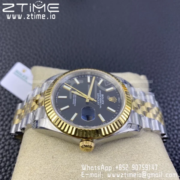 Rolex DateJust 41 126333 904L SS VSF 1:1 Best Edition Black Dial on SS/YG Jubilee Bracelet VS3235 - Super Clone Watch | 1:1 Best Version