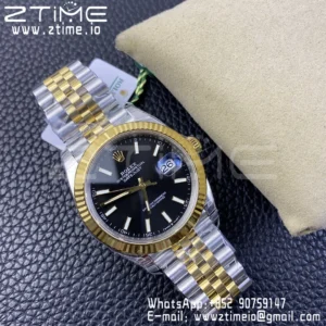 Rolex DateJust 41 126333 904L SS VSF 1:1 Best Edition Black Dial on SS/YG Jubilee Bracelet VS3235 - Super Clone Watch | 1:1 Best Version