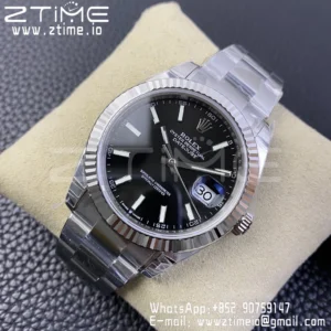 ROLEX デイトジャスト41 126334 904L SS VSF 1:1 ベストエディション ブラックダイヤル オイスターブレスレット VS3235 - スーパークローンウォッチ｜1:1 ベストバージョン